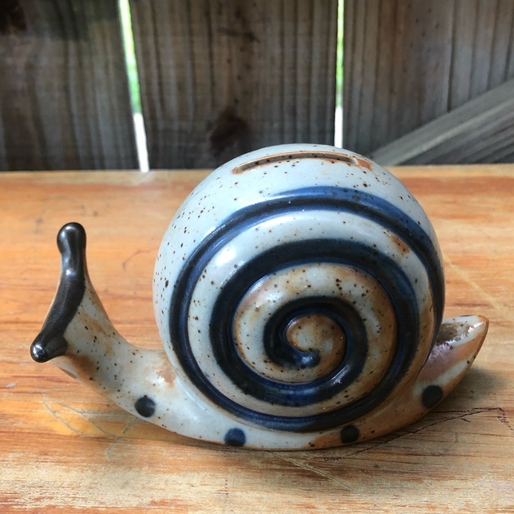 Vintage Counterpoint Ceramic Snail Piggy Bank
